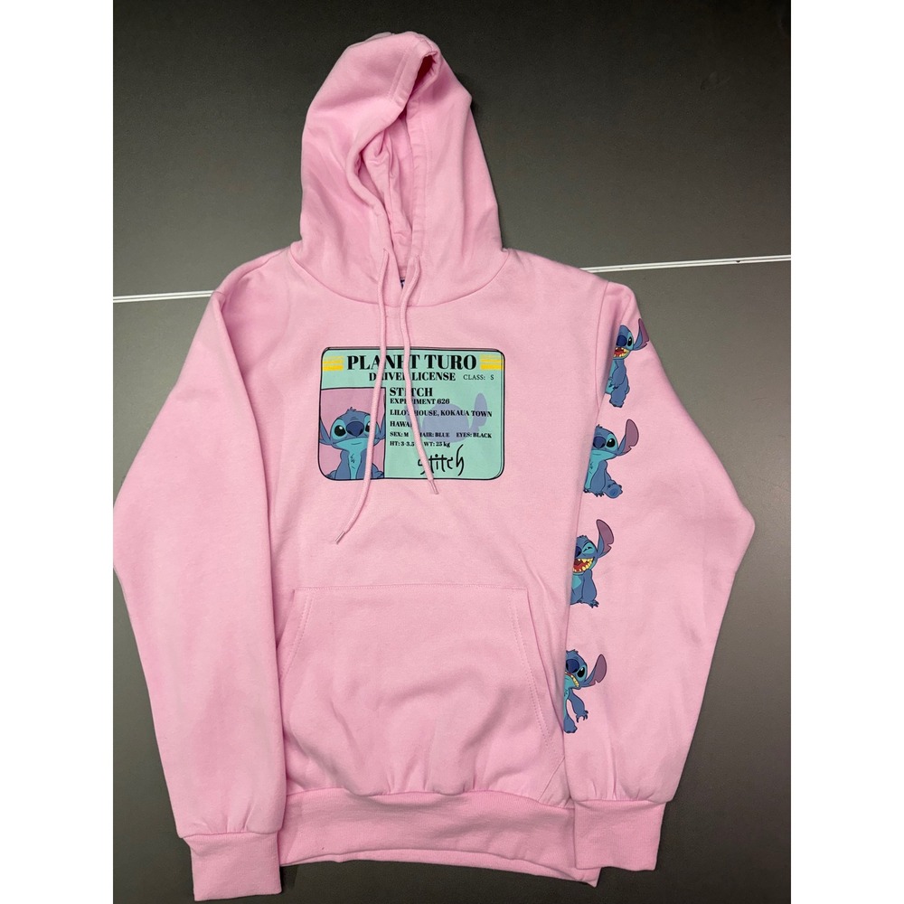 Disney Lilo & Stitch Pink Planet Turo Driver Hoodie S whimsy fun cartoon